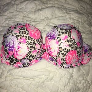 34D PINK strapless bra 💖💜🌸🌺🐆
